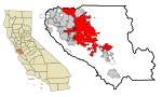 Santa Clara County California Incorporated and Unincorporated areas San Jose Highlighted